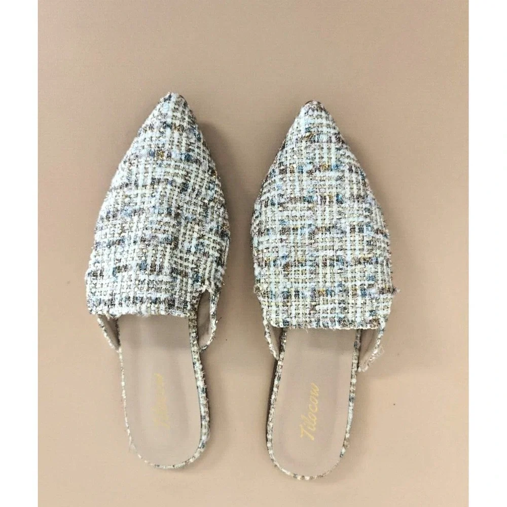 Tilocow Flat Mules for Women Closed Pointed‎ Toe Backless Casual Size 7.5 - Picture 5 of 9